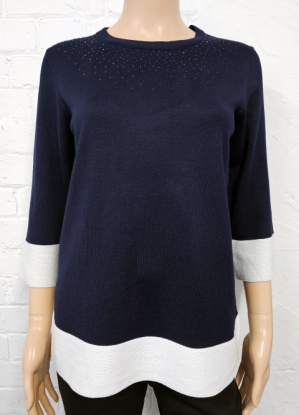 Anonymous Navy Embellished Jumper